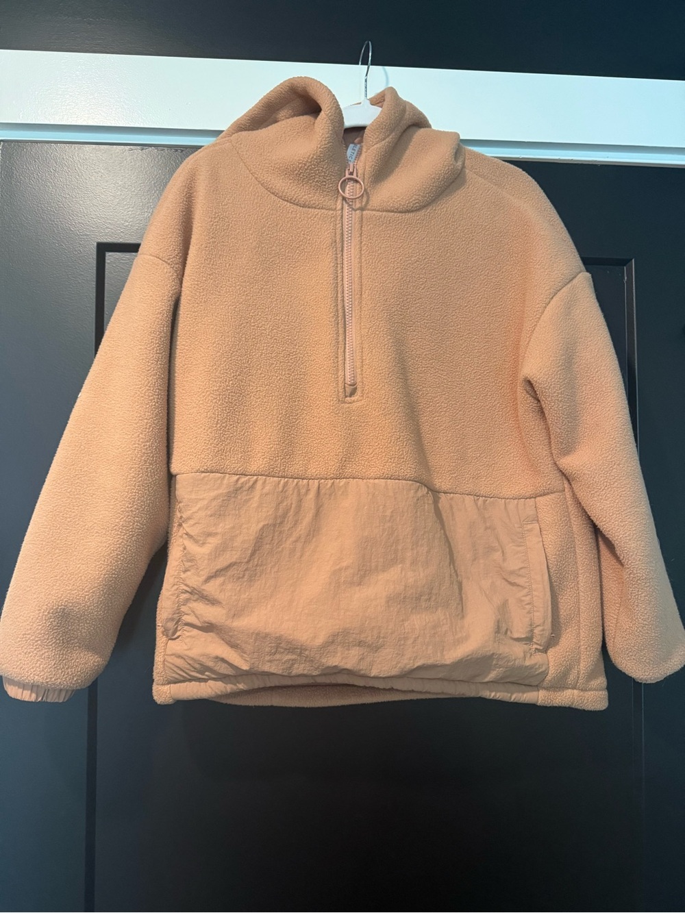 Fabletics Peach Sherpa Half-Zip Pullover Hoodie